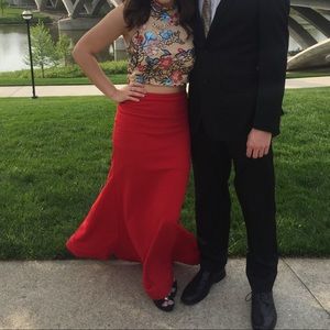 two piece halter top prom dress!